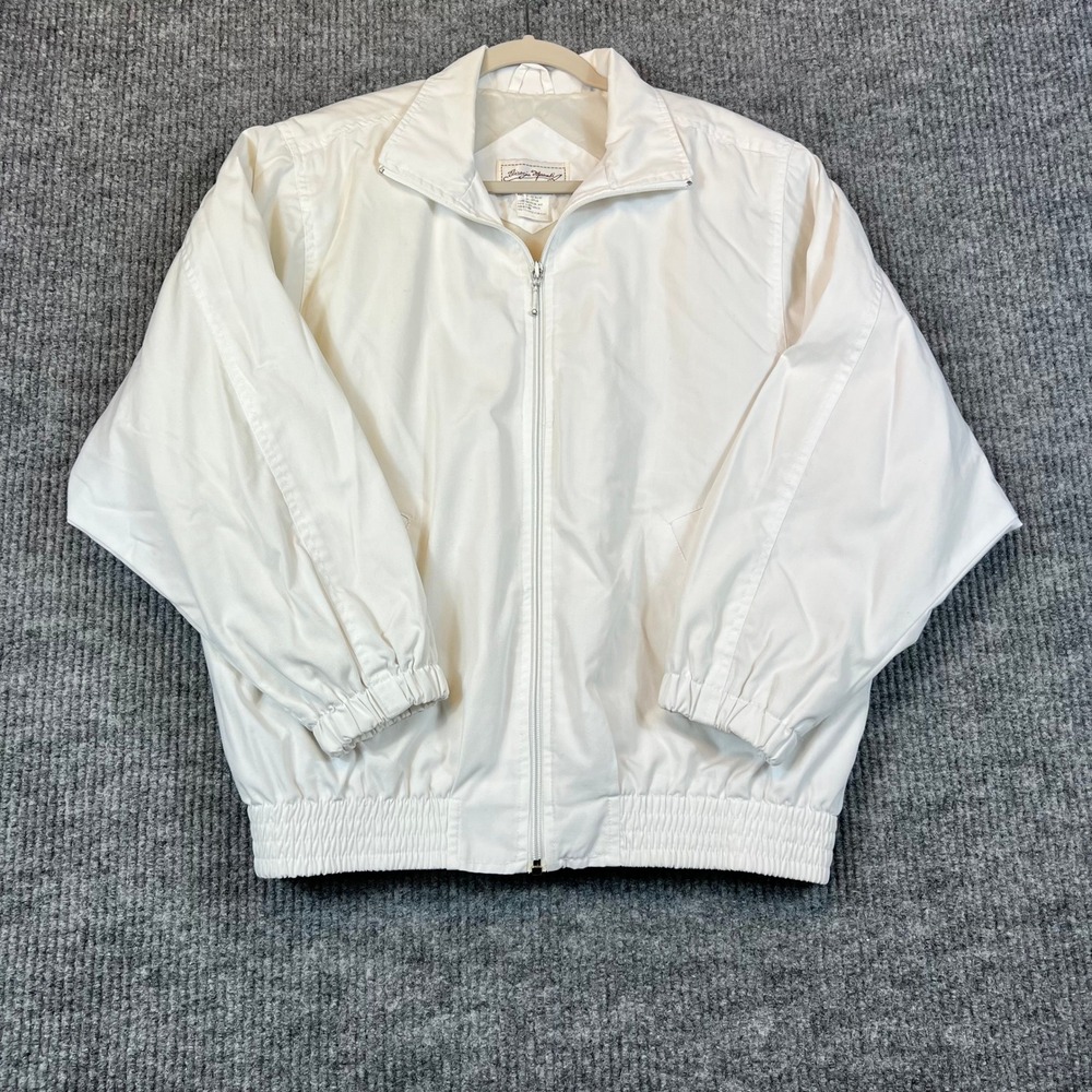 Giorgio Morandi Jacket Polyester Cotton White Bomber Minimalist Retro Preppy L